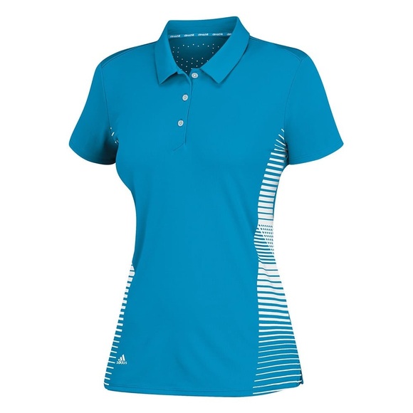 Adidas climachill women’s small collars cap sleeve quarter button up golf shirt - Picture 1 of 8